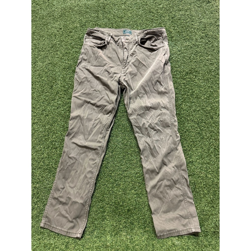 Woolrich Utility Pants Mens 34 X 30 Khaki Green Label Carpenter Straight‎ Leg